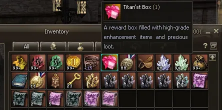 Titan's Box rewards